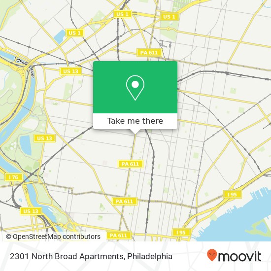 2301 North Broad Apartments map