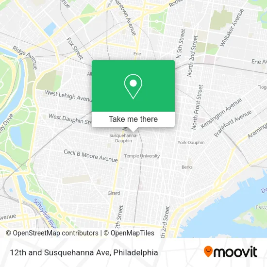 12th and Susquehanna Ave map