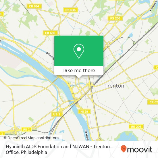 Hyacinth AIDS Foundation and NJWAN - Trenton Office map