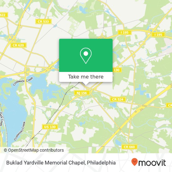 Mapa de Buklad Yardville Memorial Chapel