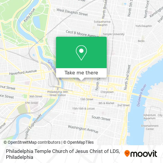 Philadelphia Temple Church of Jesus Christ of LDS map