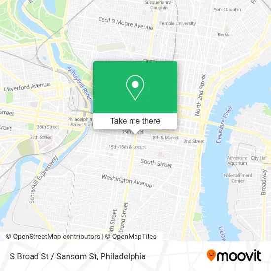S Broad St / Sansom St map