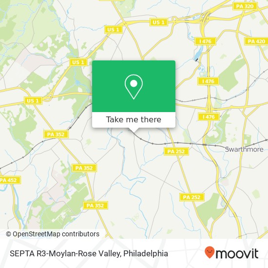 Mapa de SEPTA R3-Moylan-Rose Valley