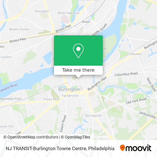Mapa de NJ TRANSIT-Burlington Towne Centre