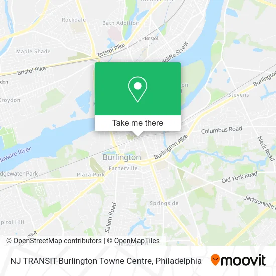 NJ TRANSIT-Burlington Towne Centre map