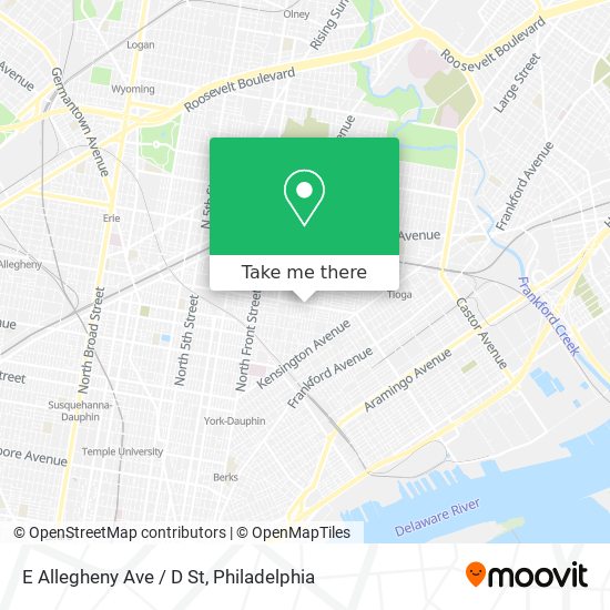 Mapa de E Allegheny Ave / D St