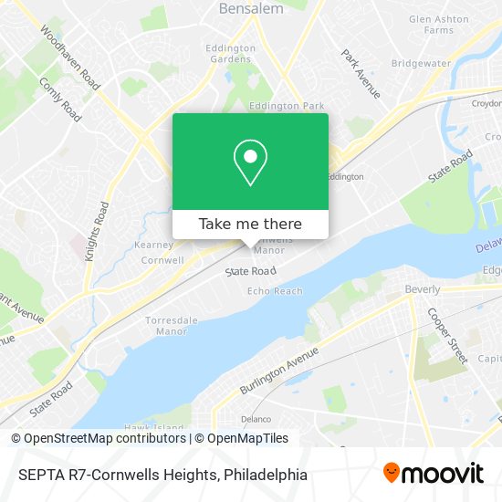 Mapa de SEPTA R7-Cornwells Heights