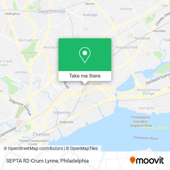 SEPTA R2-Crum Lynne map