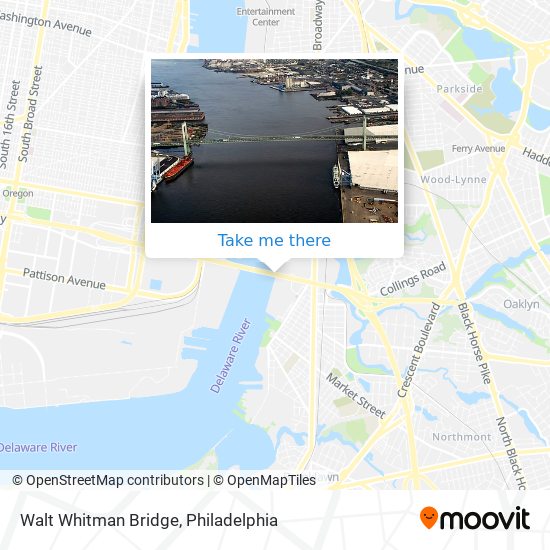 Mapa de Walt Whitman Bridge