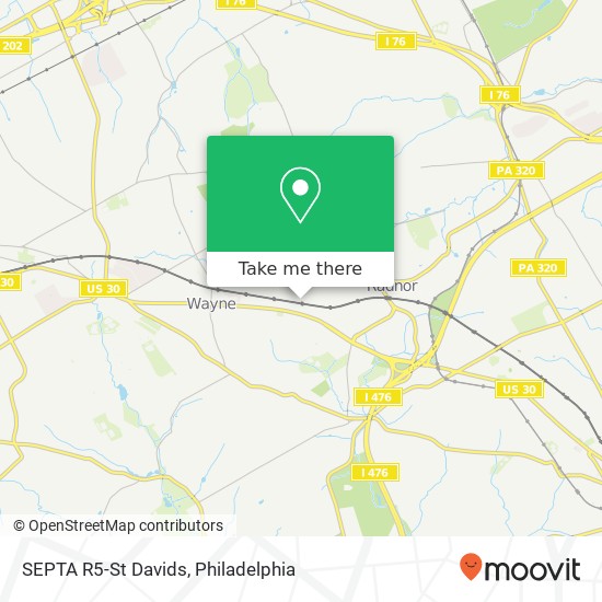 Mapa de SEPTA R5-St Davids