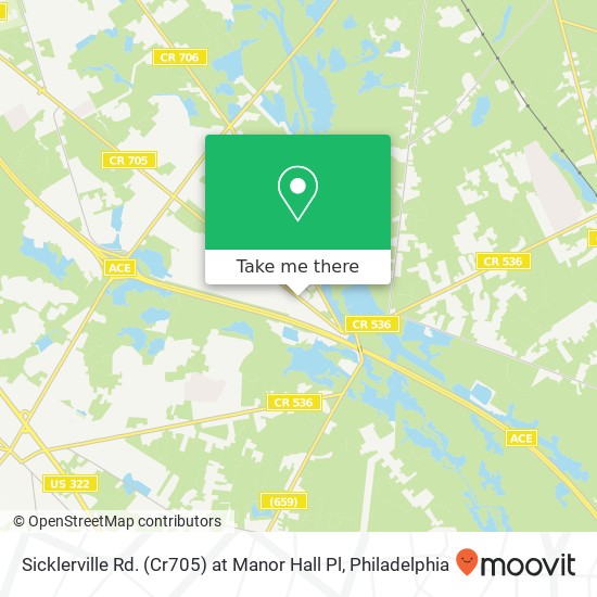 Mapa de Sicklerville Rd. (Cr705) at Manor Hall Pl