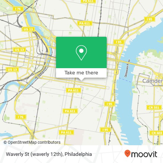 Waverly St (waverly 12th), Philadelphia, PA 19147 map