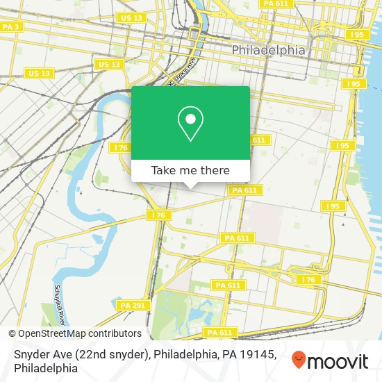 Snyder Ave (22nd snyder), Philadelphia, PA 19145 map