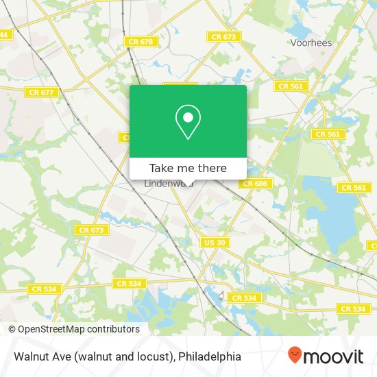 Mapa de Walnut Ave (walnut and locust), Lindenwold, NJ 08021