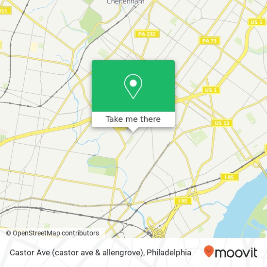 Mapa de Castor Ave (castor ave & allengrove), Philadelphia, PA 19124