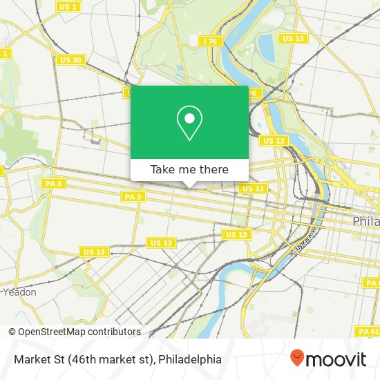 Mapa de Market St (46th market st), Philadelphia, <B>PA< / B> 19139