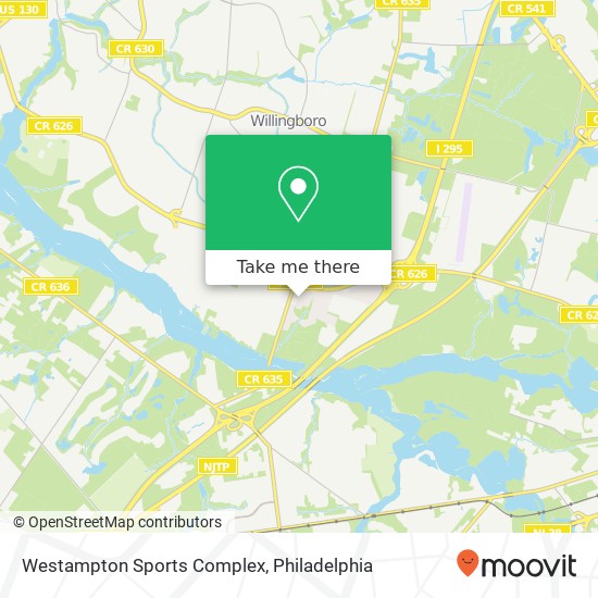 Mapa de Westampton Sports Complex, Mt Holly, NJ 08060