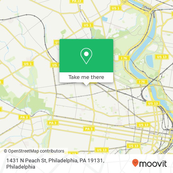 Mapa de 1431 N Peach St, Philadelphia, PA 19131