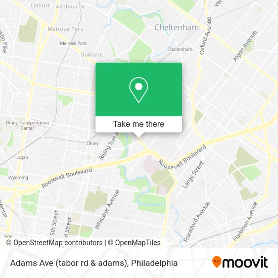Adams Ave (tabor rd & adams) map