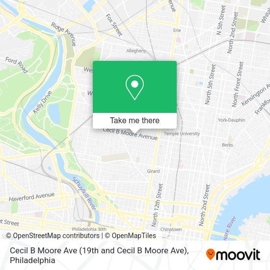 Cecil B Moore Ave (19th and Cecil B Moore Ave) map