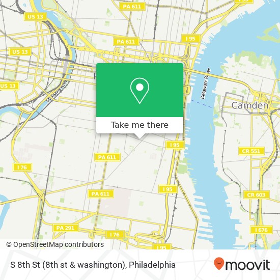 S 8th St (8th st & washington), Philadelphia, PA 19147 map