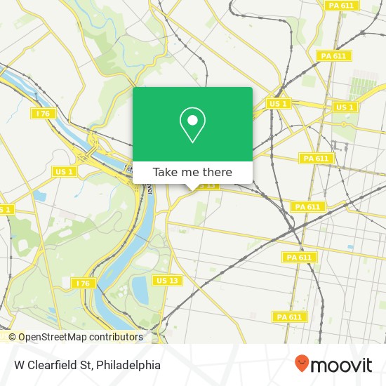 Mapa de W Clearfield St, Philadelphia, PA 19132