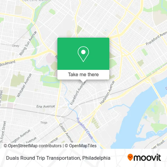 Mapa de Duals Round Trip Transportation