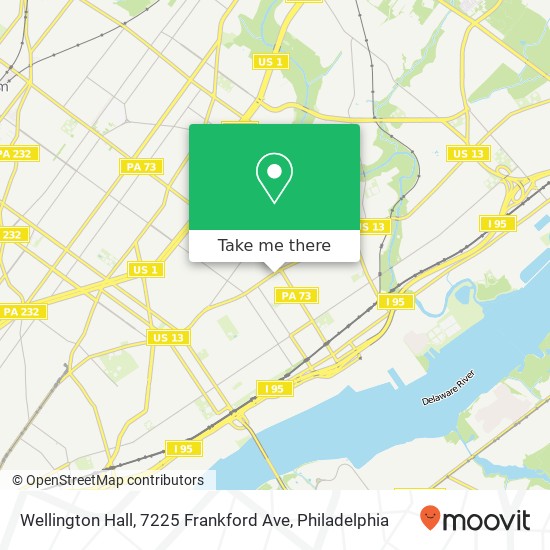 Mapa de Wellington Hall, 7225 Frankford Ave