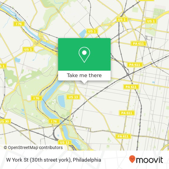W York St (30th street york), Philadelphia, PA 19132 map