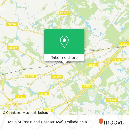 Mapa de E Main St (main and Chester Ave), Moorestown (MOORESTOWN), NJ 08057