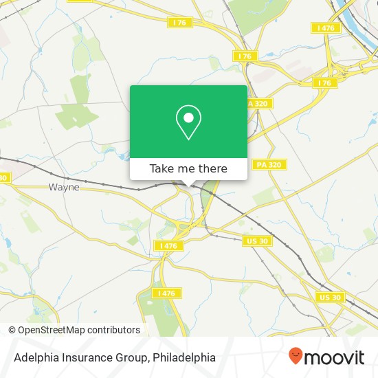 Mapa de Adelphia Insurance Group, 201 King of Prussia Rd
