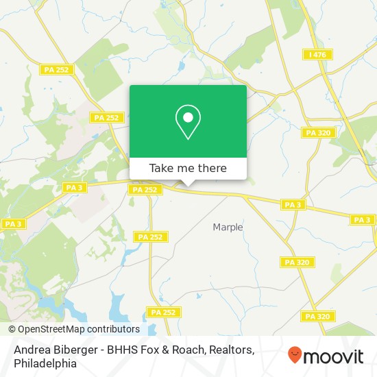 Mapa de Andrea Biberger - BHHS Fox & Roach, Realtors, 3409 West Chester Pike