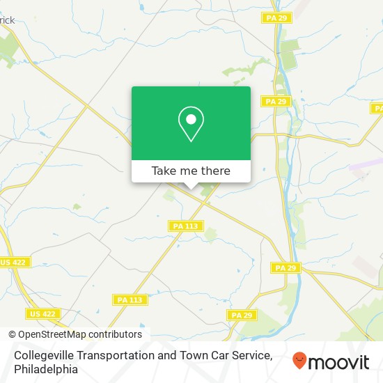 Mapa de Collegeville Transportation and Town Car Service