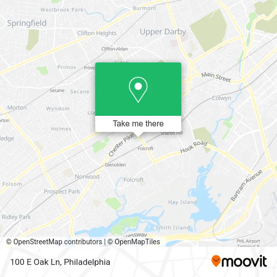 100 E Oak Ln map
