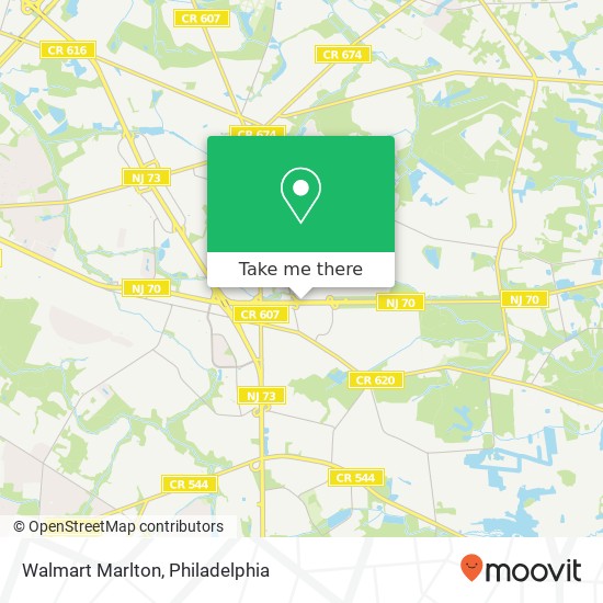 Mapa de Walmart Marlton, 150 E Route 70