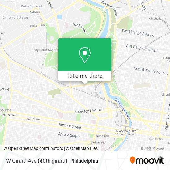 W Girard Ave (40th girard) map