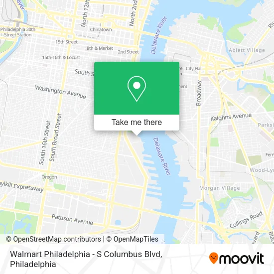 Walmart Philadelphia - S Columbus Blvd map