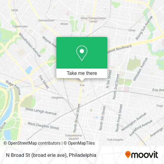 N Broad St (broad erie ave) map
