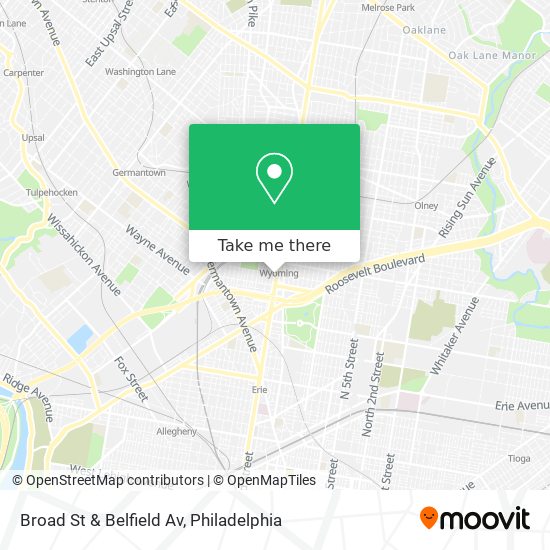 Broad St & Belfield Av map