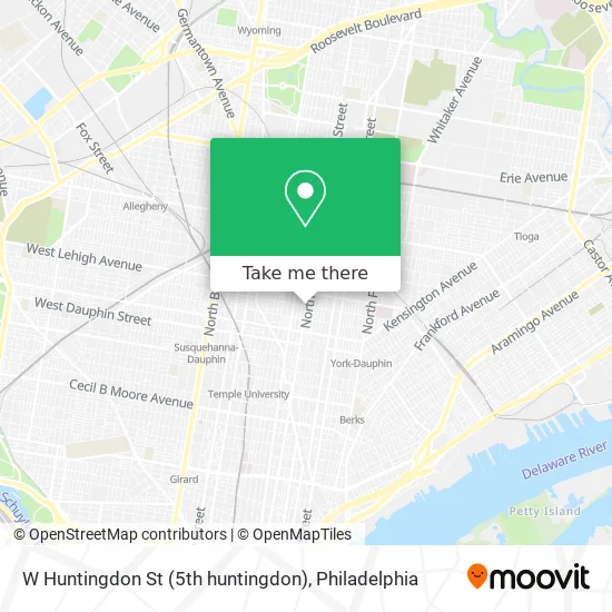 W Huntingdon St (5th huntingdon) map