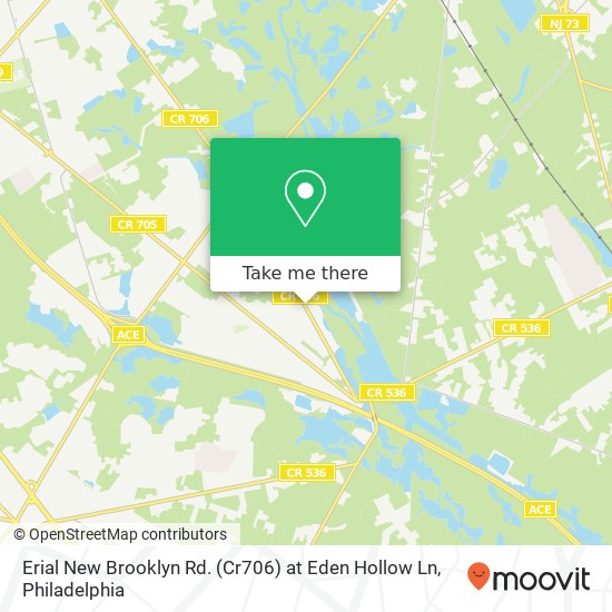 Mapa de Erial New Brooklyn Rd. (Cr706) at Eden Hollow Ln
