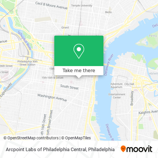 Mapa de Arcpoint Labs of Philadelphia Central