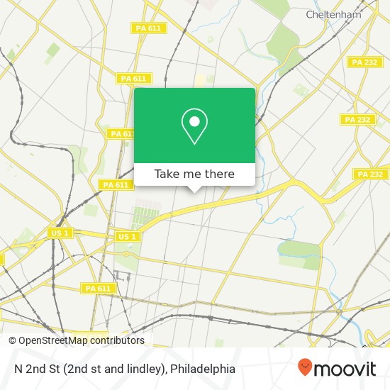Mapa de N 2nd St (2nd st and lindley), Philadelphia, PA 19120