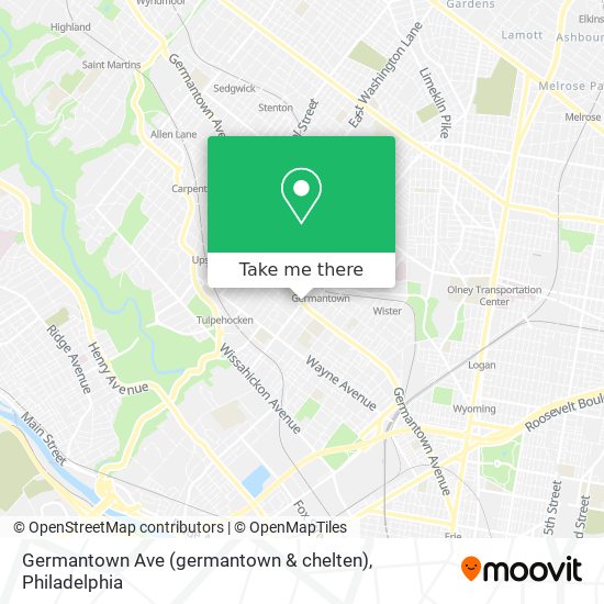 Mapa de Germantown Ave (germantown & chelten)