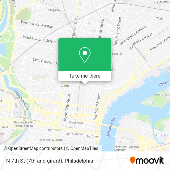 N 7th St (7th and girard) map