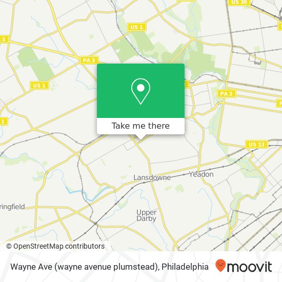 Mapa de Wayne Ave (wayne avenue plumstead), Lansdowne, PA 19050