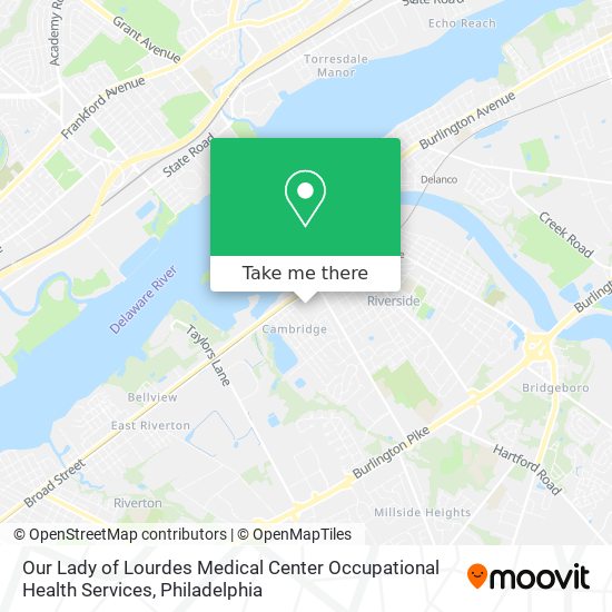 Our Lady of Lourdes Medical Center Occupational Health Services map