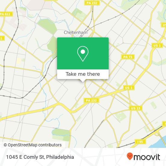 1045 E Comly St, Philadelphia, <B>PA< / B> 19111 map