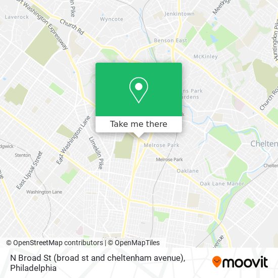 Mapa de N Broad St (broad st and cheltenham avenue)