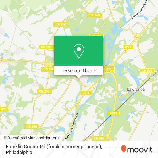 Franklin Corner Rd (franklin corner princess), Lawrence Twp, NJ 08648 map